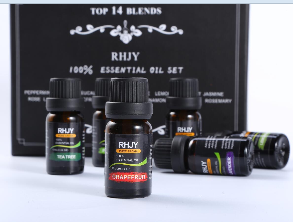 Aromatherapy Essential Oil Set – RHJY 14-Pack (10ml Bottles)