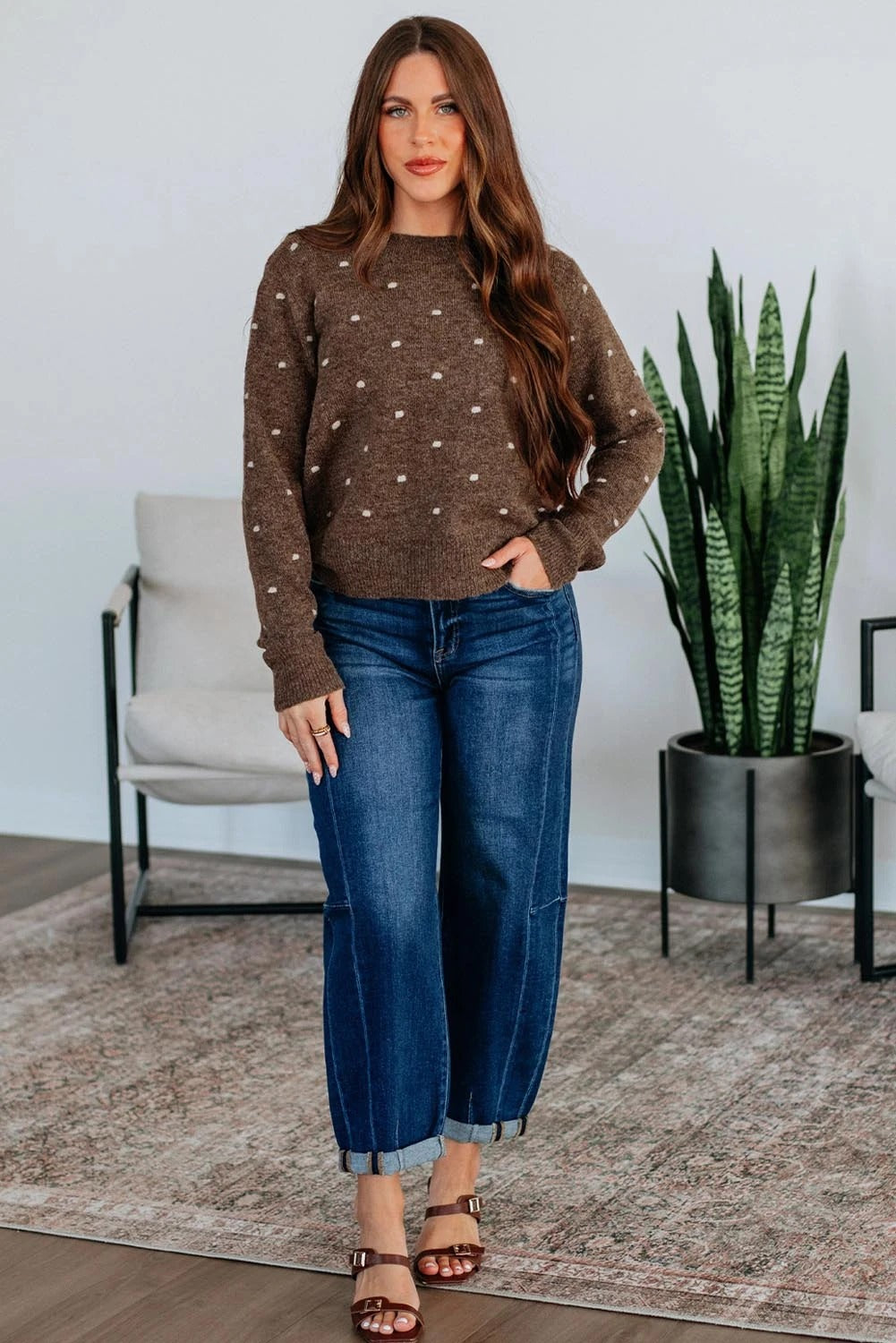 Dotted Jacquard Sweater
