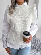 Ruffled Diamond Knit Sweater Vest