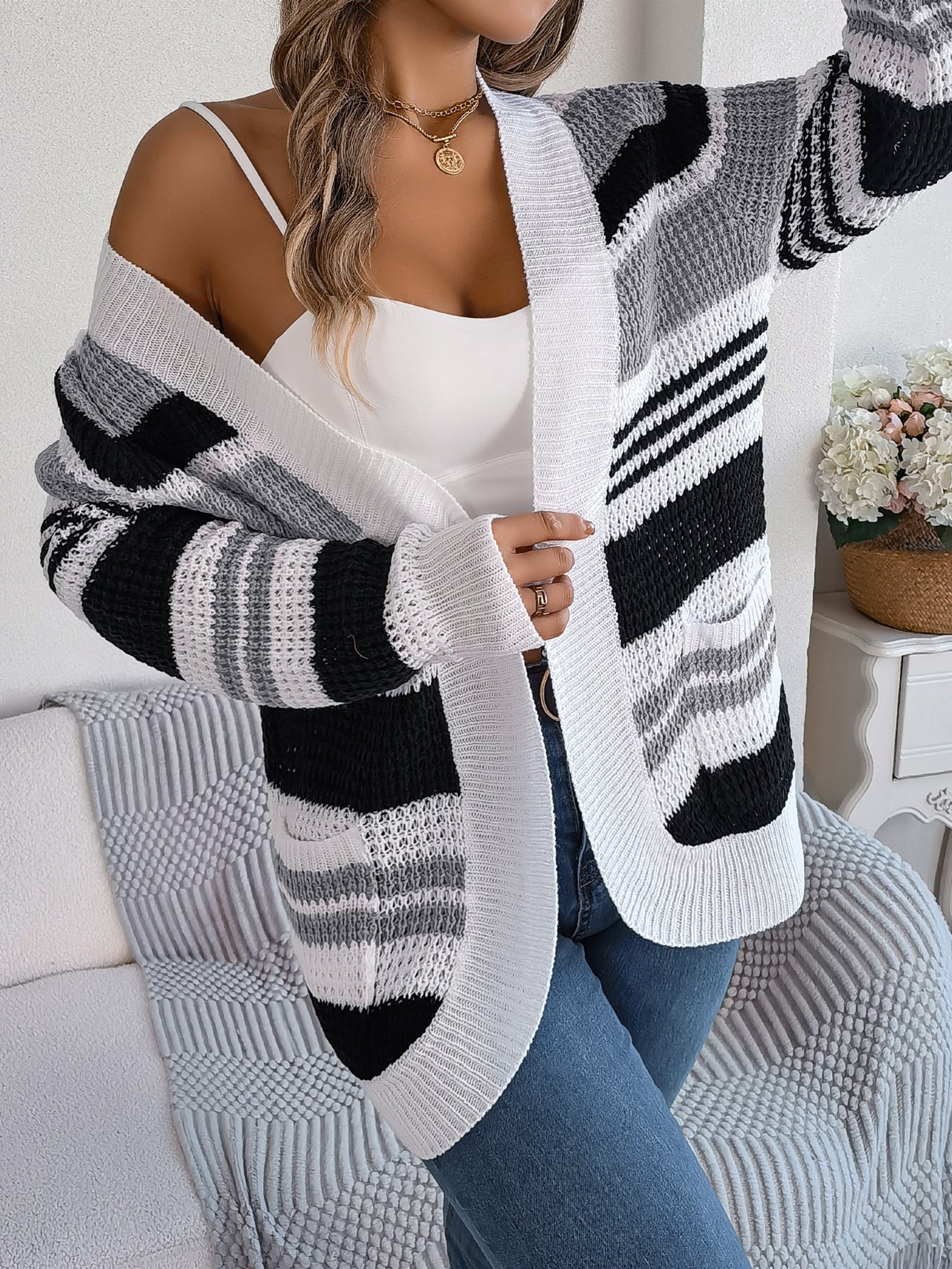 Pocket Long Sleeve Cardigan Sweater