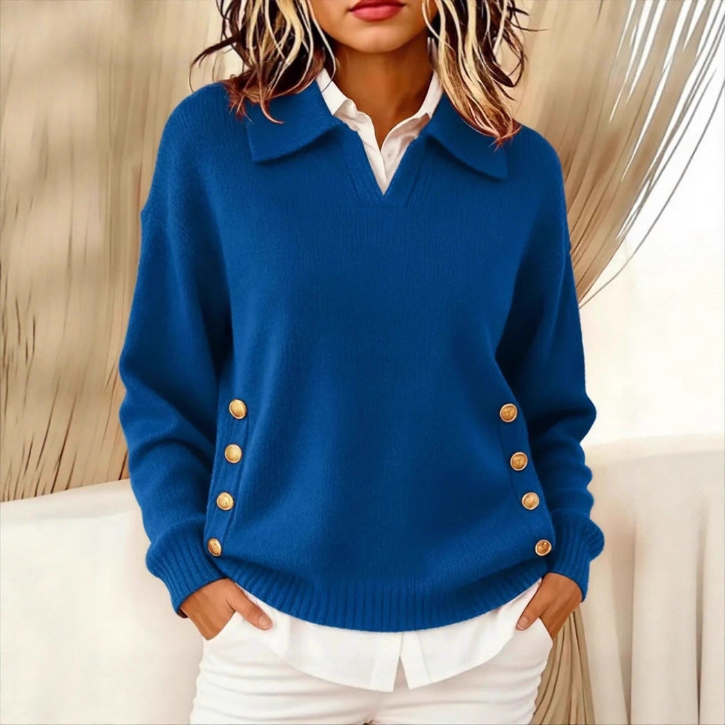 Collared Button Down Pullover Sweater