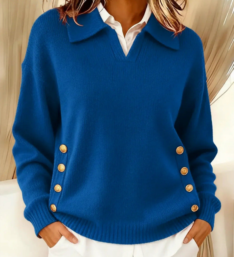 Collared Button Down Pullover Sweater